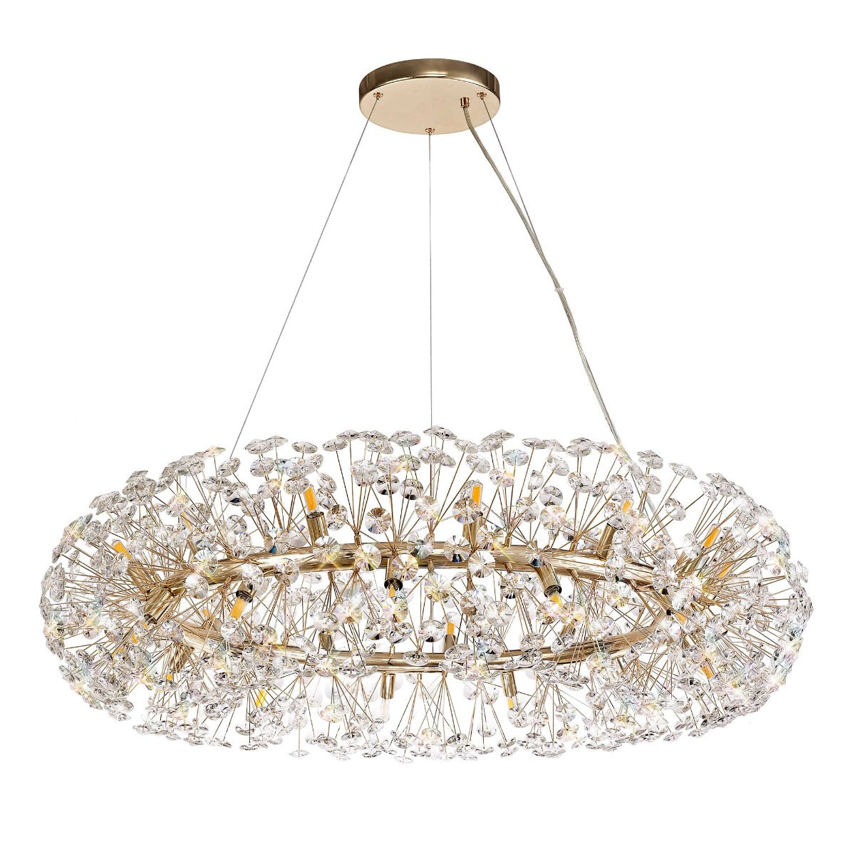 Regent Seyne 26 Light Pendant Light in French Gold with Crystal