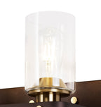 Regent Versailles 2 Light Wall Light in Brown Oxide Bronze with Clear Glass Shades