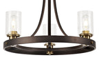 Regent Versailles 3 Light Pendant Light in Brown Oxide Bronze with Clear Glass Shades