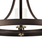 Regent Versailles 3 Light Pendant Light in Brown Oxide Bronze with Clear Glass Shades