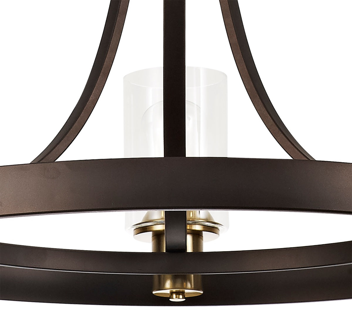 Regent Versailles 3 Light Pendant Light in Brown Oxide Bronze with Clear Glass Shades