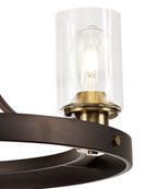 Regent Versailles 3 Light Pendant Light in Brown Oxide Bronze with Clear Glass Shades