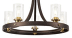 Regent Versailles 5 Light Pendant Light in Brown Oxide Bronze with Clear Glass Shades