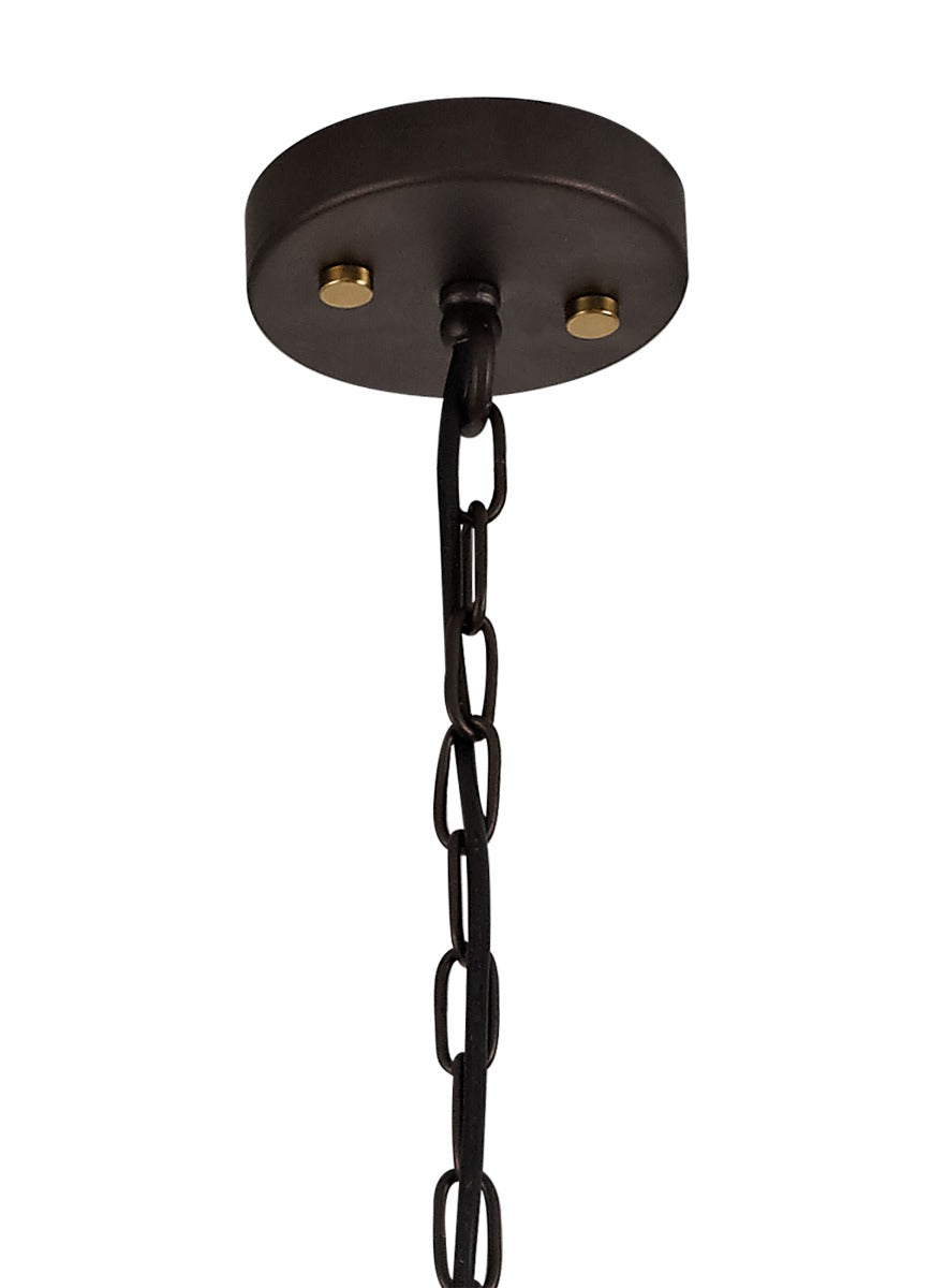 Regent Versailles 5 Light Pendant Light in Brown Oxide Bronze with Clear Glass Shades