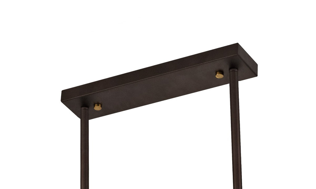 Regent Versailles Linear 6 Light Pendant Light in Brown Oxide Bronze with Clear Glass Shades