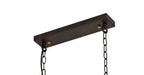 Regent Versailles Linear 6 Light Pendant Light in Brown Oxide Bronze with Clear Glass Shades