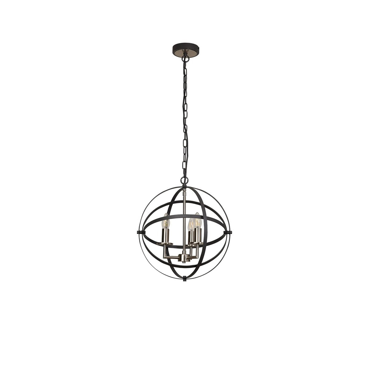 Regent Reims 3 Light 400mm Adjustable Rings Pendant Light - Satin Nickel / Anthracite