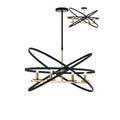 Regent Reims 4 Light Adjustable Rings Pendant 850mm - Gold / Black