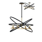 Regent Reims 4 Light Adjustable Rings Pendant 850mm - Gold / Black