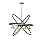 Regent Reims 4 Light Adjustable Rings Pendant 850mm - Gold / Black
