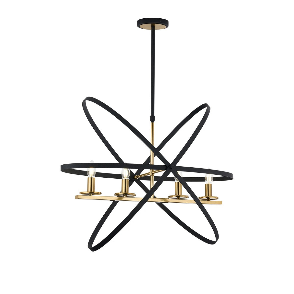 Regent Reims 4 Light Adjustable Rings Pendant 850mm - Gold / Black