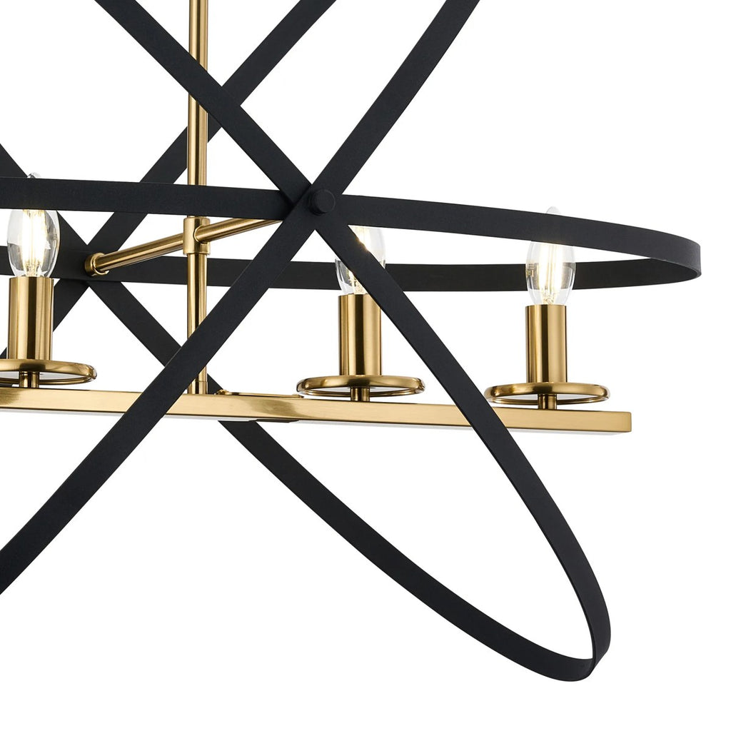 Regent Reims 4 Light Adjustable Rings Pendant 850mm - Gold / Black