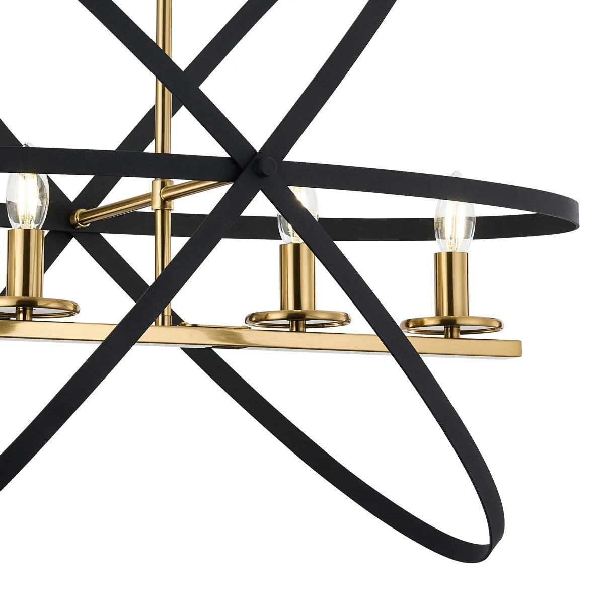 Regent Reims 4 Light Adjustable Rings Pendant 850mm - Gold / Black