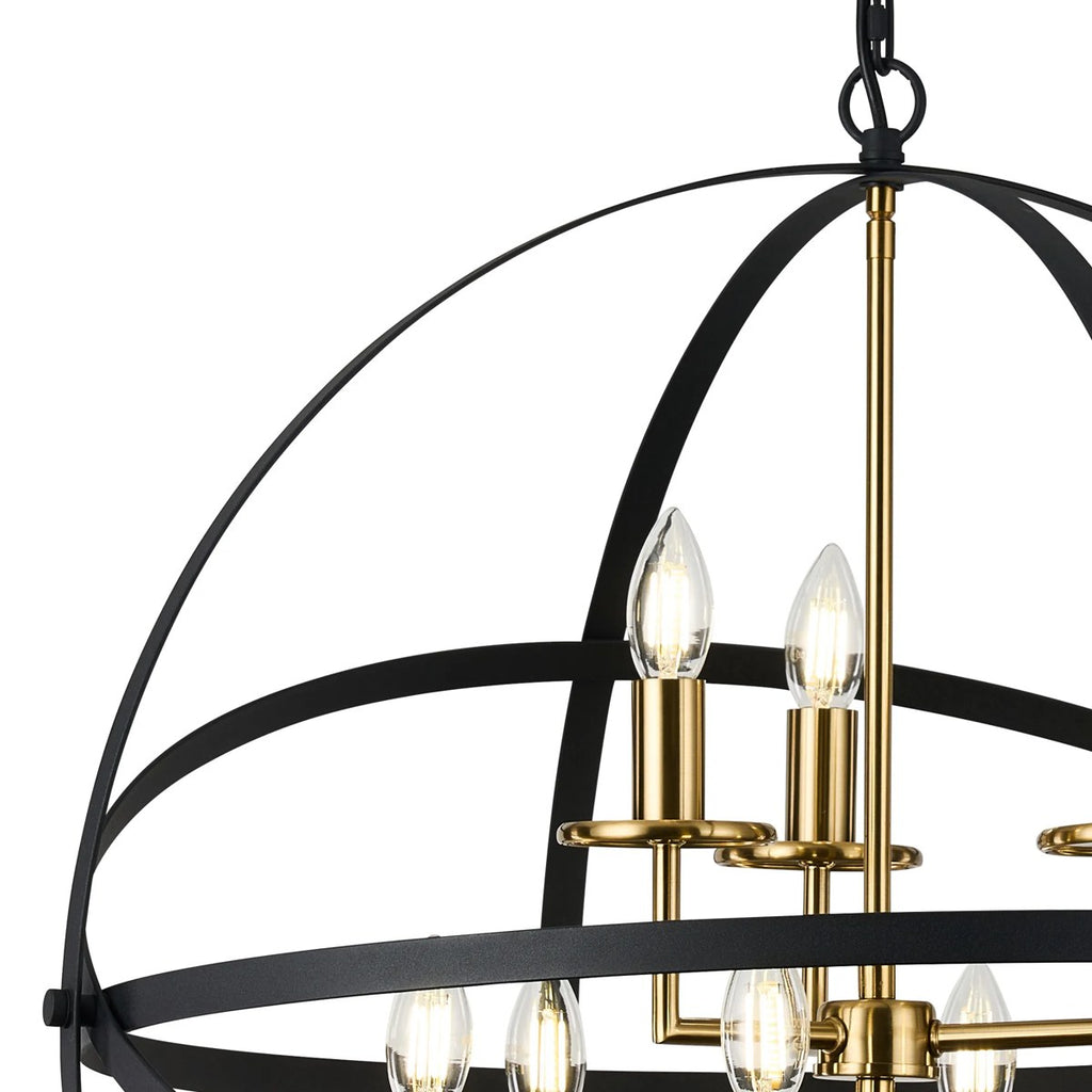Regent Reims 9 Light 710mm Adjustable Rings Pendant Light - Gold / Black