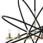 Regent Reims 6 Light 1150mm Oval Pendant / Semi Ceiling Light - Gold / Black