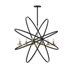 Regent Reims 6 Light 1150mm Oval Pendant / Semi Ceiling Light - Gold / Black