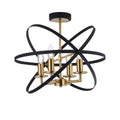 Regent Reims 4 Light 460mm Adjustable Rings Semi Flush Ceiling Light - Gold / Black