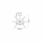 Regent Reims 4 Light 460mm Adjustable Rings Semi Flush Ceiling Light - dimensions