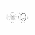 Regent Reims Adjustable Rings Wall Light 230mm Wide - dimensions