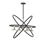 Regent Reims 4 Light Adjustable Rings Pendant 850mm - Satin Nickel / Anthracite