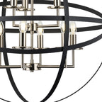 Regent Reims 9 Light 710mm Adjustable Rings Pendant Light - Satin Nickel / Anthracite