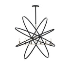 Regent Reims 6 Light 1150mm Oval Pendant / Semi Ceiling Light - Satin Nickel / Anthracite