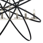 Regent Reims 6 Light 1150mm Oval Pendant / Semi Ceiling Light - Satin Nickel / Anthracite