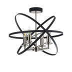 Regent Reims 4 Light 460mm Adjustable Rings Semi Flush Ceiling Light - Satin Nickel / Anthracite