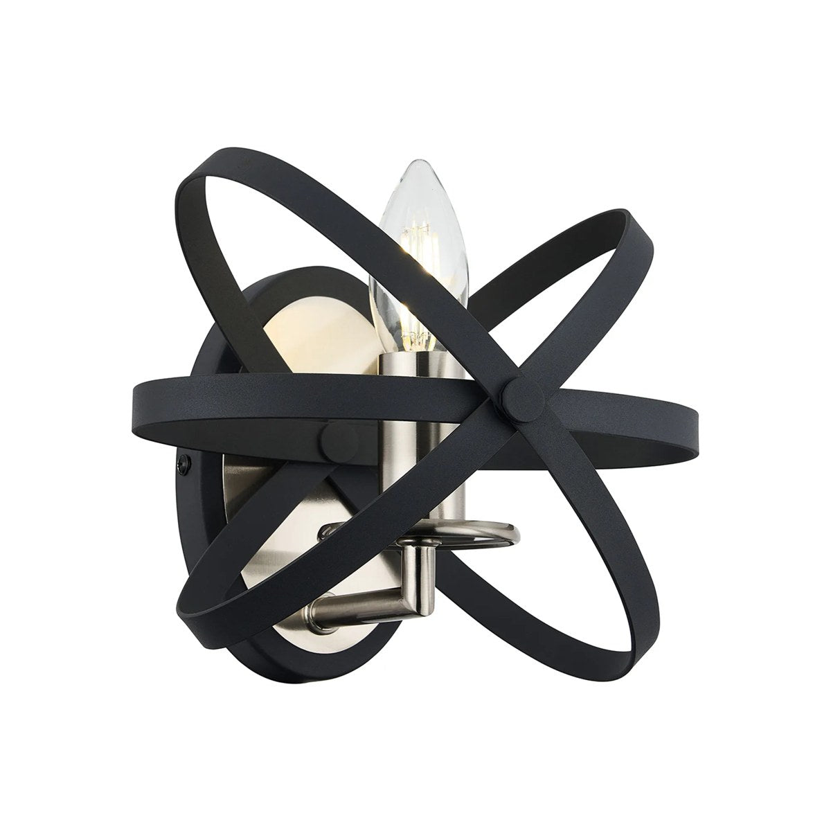Regent Reims Adjustable Rings Wall Light 230mm Wide - Satin Nickel / Anthracite