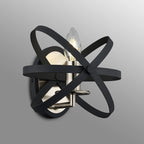 Regent Reims Adjustable Rings Wall Light 230mm Wide - Satin Nickel / Anthracite