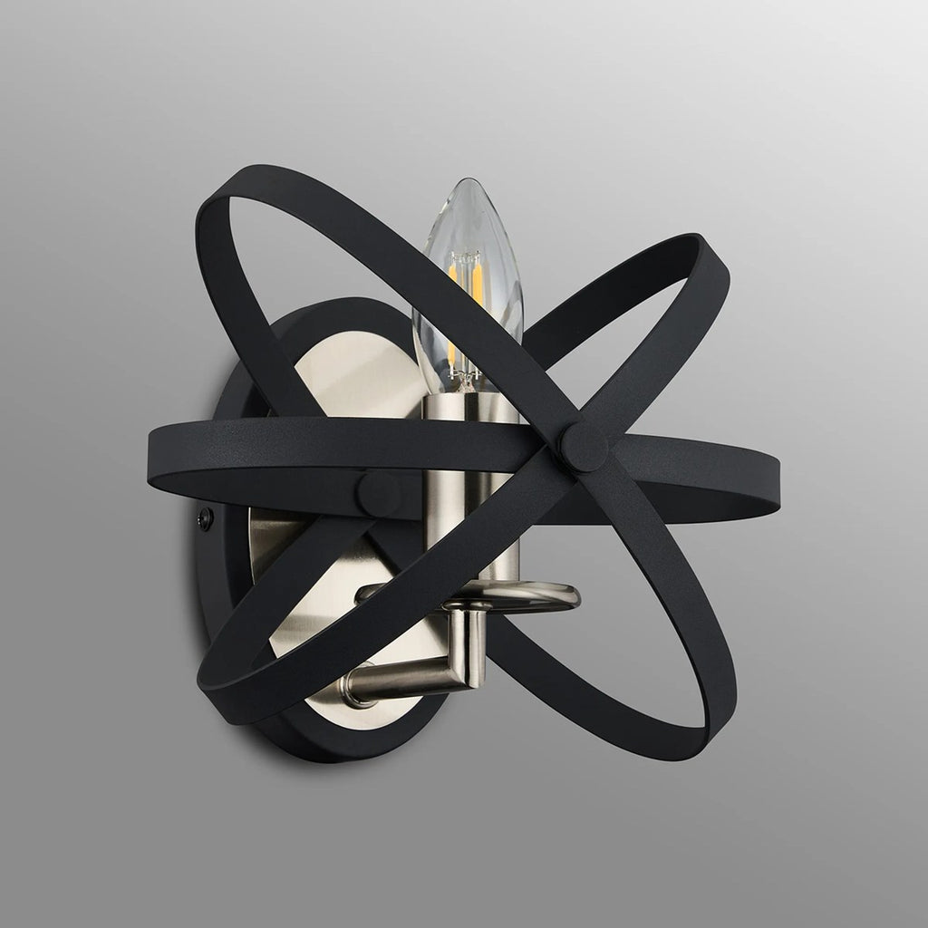 Regent Reims Adjustable Rings Wall Light 230mm Wide - Satin Nickel / Anthracite