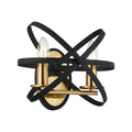 Regent Reims 2 Light Adjustable Rings Wall Light 300mm - Gold / Black
