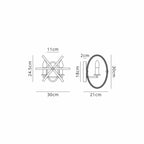 Regent Reims 2 Light Adjustable Rings Wall Light 300mm - dimensions