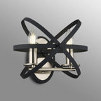 Regent Reims 2 Light Adjustable Rings Wall Light 300mm - Satin Nickel / Anthracite