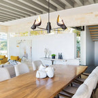 Quintiesse Ren 5 Light Chandelier Black Gold