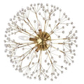 Hudson Valley Dunkirk Crystal Flush Ceiling Light in Aged Brass