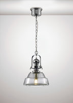 Diyas Reyna Small 1 Light Pendant Light in Polished Chrome with Clear Glass