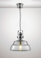 Diyas Reyna Large Pendant Light in Polished Chrome with Clear Glass