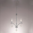 Diyas Rhea 3 Light Pendant Light in Polished Chrome with Crystal