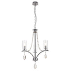 Diyas Rhea 3 Light Pendant Light in Polished Chrome with Crystal