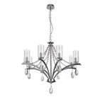 Diyas Rhea 8 Light Pendant Light in Polished Chrome with Crystal