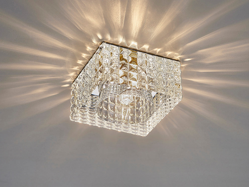 Diyas Ria Square Downlight in Polished Chrome with Crystal