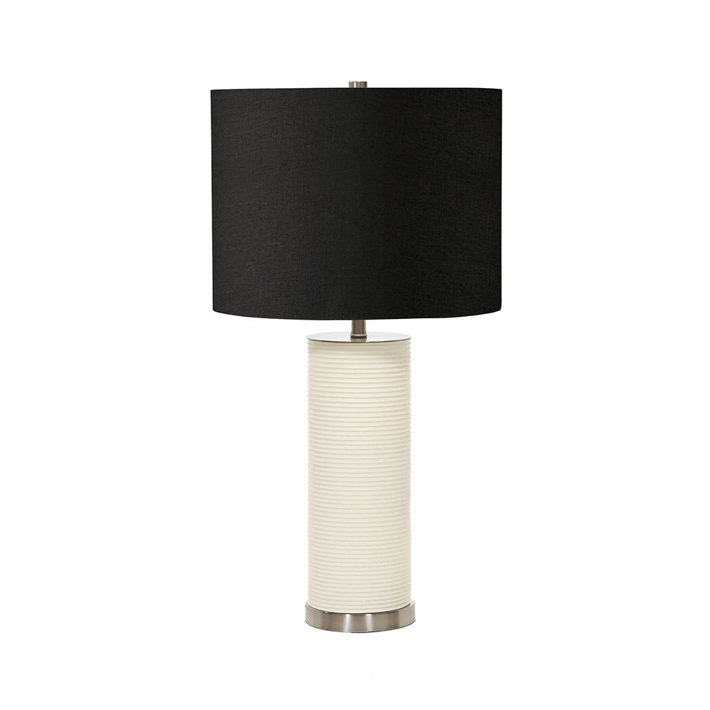 Elstead Ripple Table Lamp in White with Black Shade