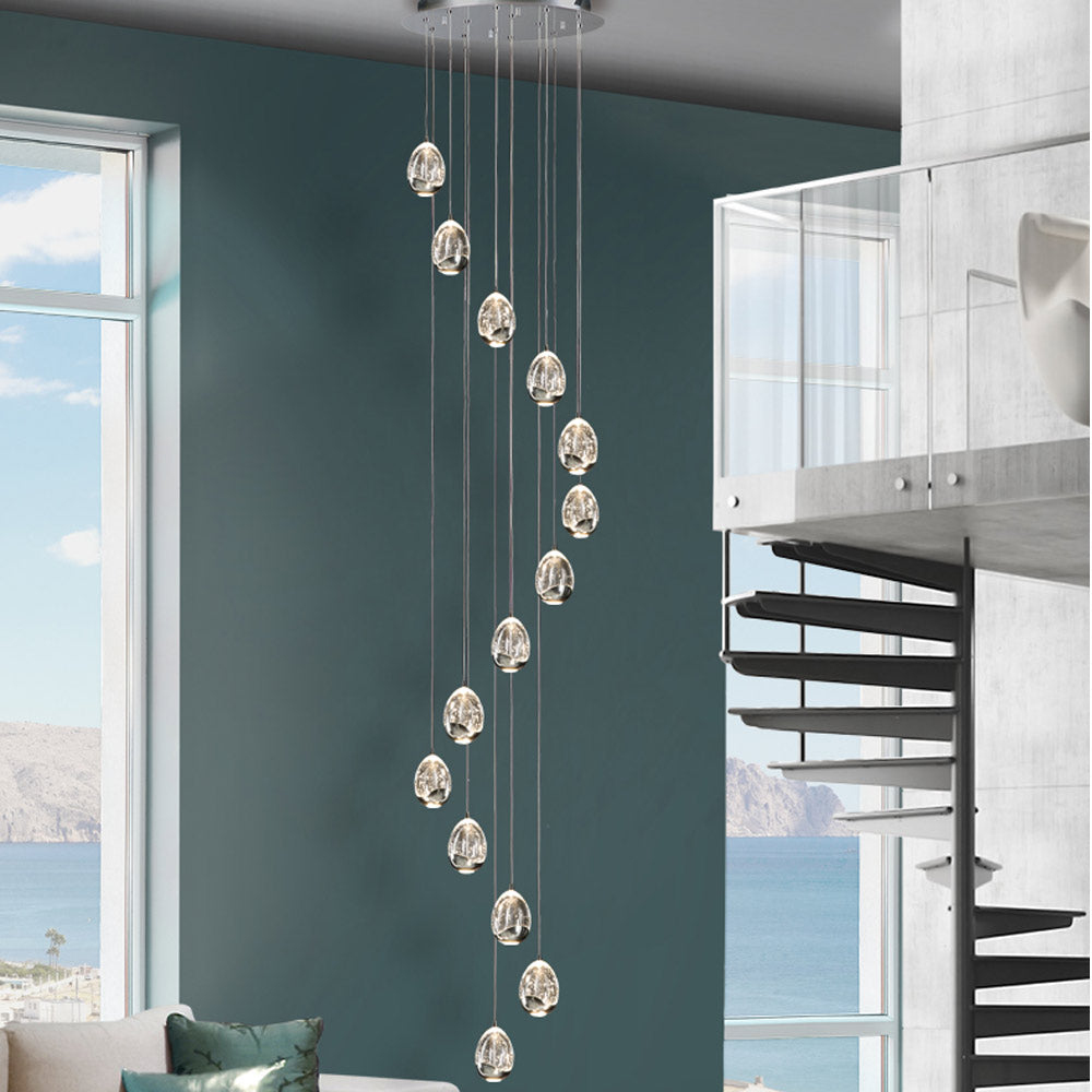 Schuller Rocio 14 Light Pendant Light in Chrome with Remote Control 5 metre