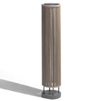 Rop and Strip 500lm Solar Lamppost 120 cm - Teak Duratek, Muscade Aluminium and Beige Woven Rope with Granite Base