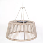 Rop and Strip 500lm Solar Lampshade 50 cm - Nutmeg Aluminium with Beige Woven Rope