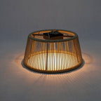 Rop and Strip 500lm Solar Lampshade 50 cm - Nutmeg Aluminium with Beige Woven Rope