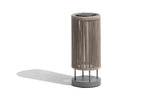 Rop and Strip 500lm Solar Lantern 58 cm - Teak Duratek, Muscade Aluminium and Beige Woven Rope with Granite Base
