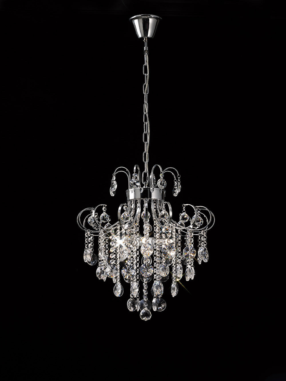 Diyas Rosina 6 Light Pendant Light in Polished Chrome with Crystal