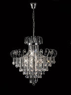 Diyas Rosina 8 Light Pendant Light in Polished Chrome with Crystal